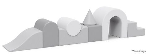 1 x KIDKII Luxury 8-Piece Soft Play Set In White And Grey - Original Price £300.00 - Ex-display Item