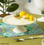 1 x LES-OTTOMANS 'Lemon' Hand-painted Porcelain Cake Stand (15cm) - Original Price £128.00
