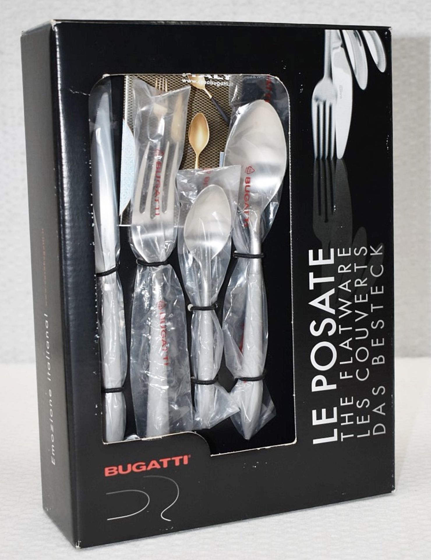 1 x BUGATTI 'Ares' Italian Designer Stainless Steel 24-Piece Cutlery Set - Original Price £299.00