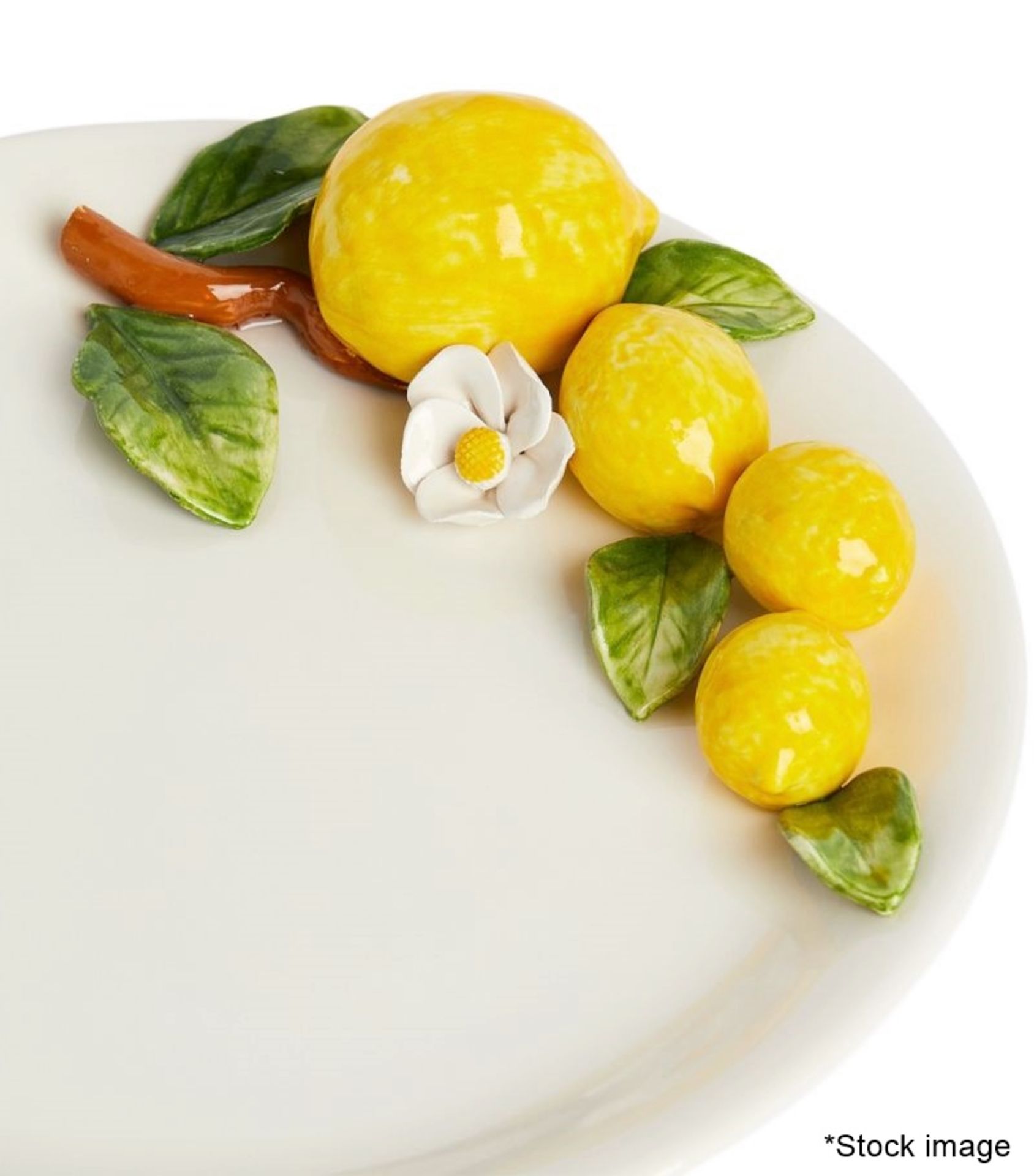 1 x LES-OTTOMANS 'Lemon' Hand-painted Porcelain Cake Stand (15cm) - Original Price £128.00 - Ex- - Image 4 of 14