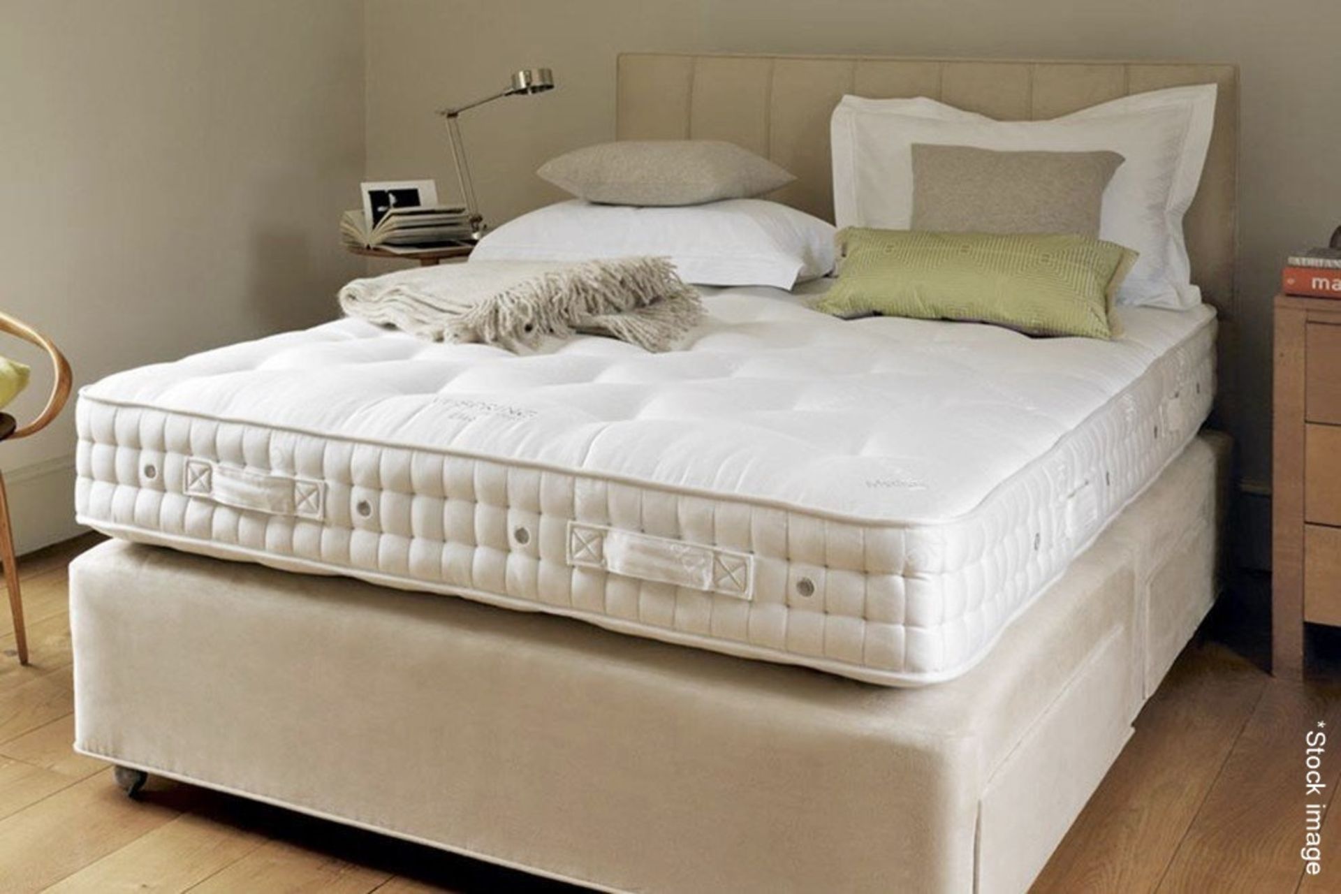 1 x VISPRING "Prestige" Kingsize Mattress With Deluxe 2-Drawer Divan Bed Base 150x200cm - RRP £4,200