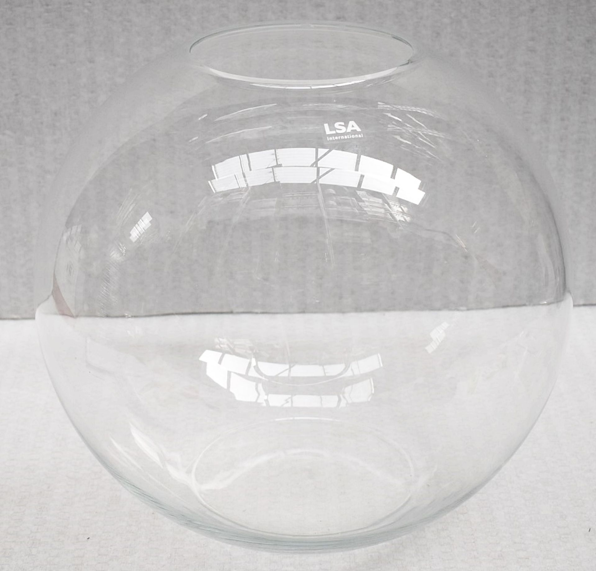 2 x LSA Hand-blown 'Globe' Clear Glass Vases, 2 Sizes - Ref: CNT748+750/WH2/C23 - CL845 - NO VAT