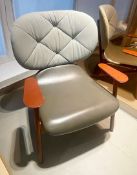 1 x Stylish Boutique Chair With Upholstered Buttoned Backrest - Recently Removed From A World-