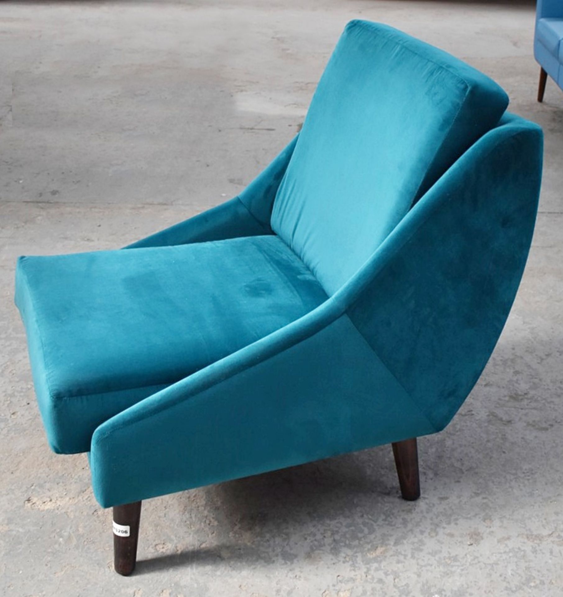 1 x Contemporary Commercial Armchair, Upholstered In A Premium Deep Teal Chenille - Ref: JMS206 - - Image 6 of 6