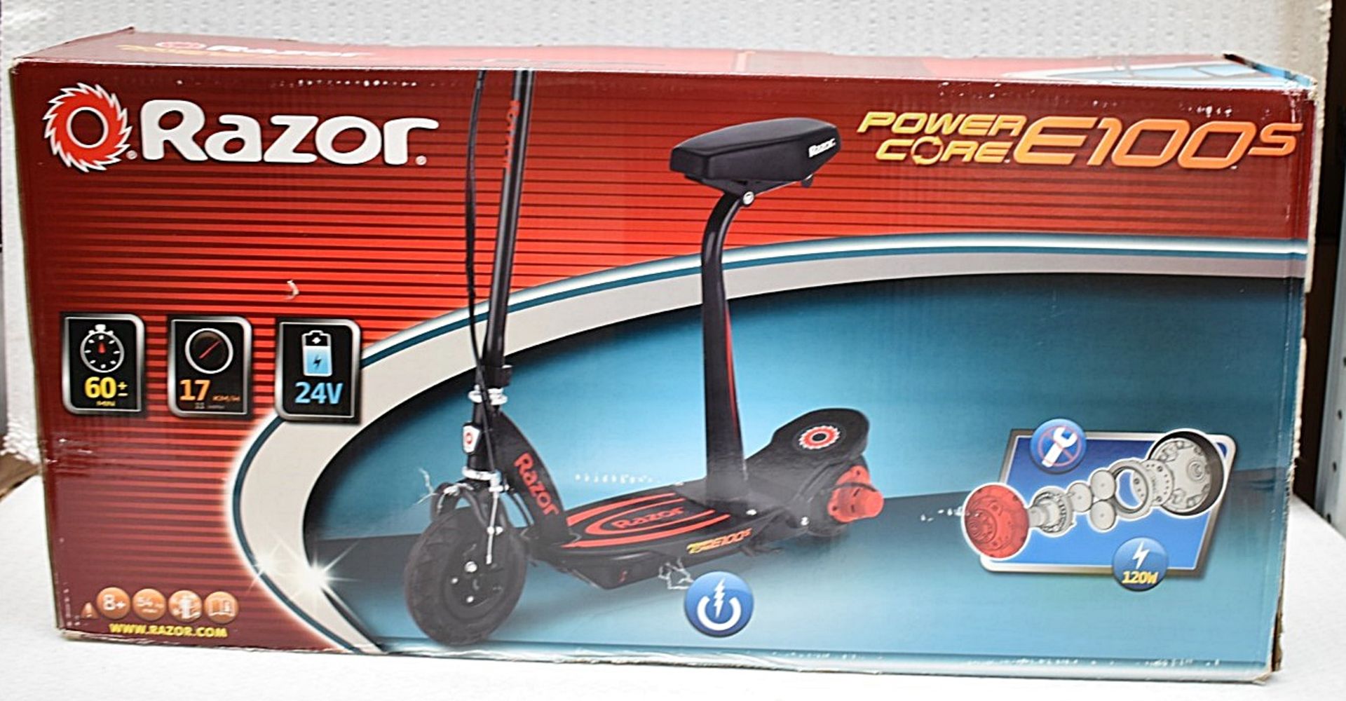 1 x RAZOR Childs Power Core E100s Electric Scooter - For Ages 8 + - Original Price £279.00 - - Image 3 of 9