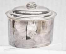 1 x Decorative Premium Oval Canister, With Jewelled Lid - Ref: CNT742/WH2/C23 - CL845 - NO VAT ON