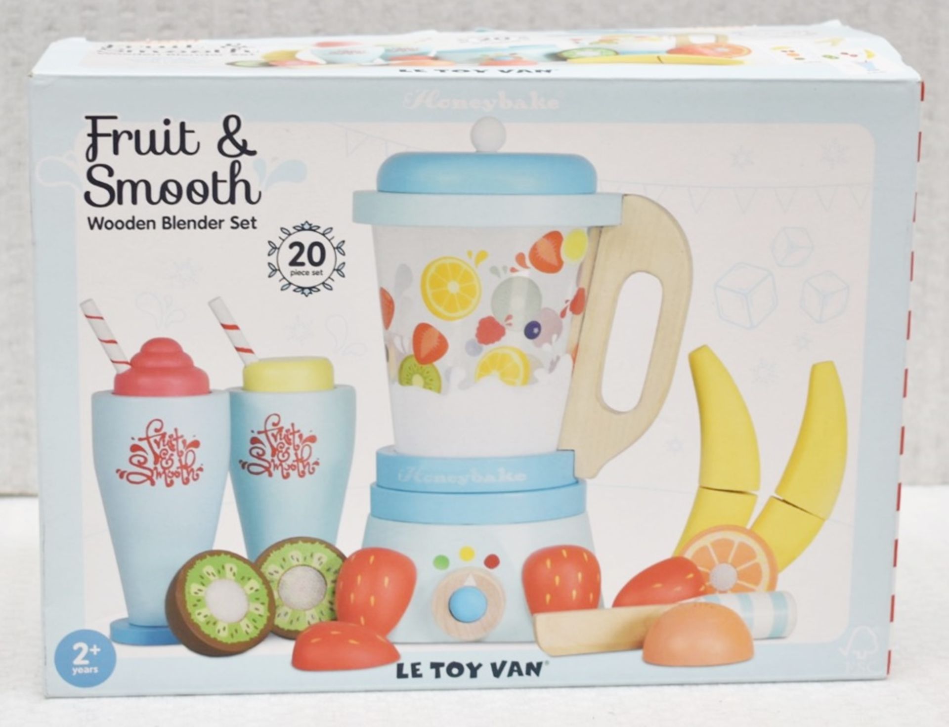 1 x LE TOY VAN Wooden Toy Blender Fruit Smooth Play Set - Unused Boxed Stock - Ref: HAS2317/WH2/