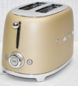 1 x SMEG Retro 50s-Style Electric 2-Slice Toaster In A Matte Champagne Finish - Original Price £