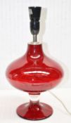 1 x Artisan Glass Table Lamp In Red - H36cm Tall - Ref: CNT749/WH2/C23 - CL845 - NO VAT ON THE