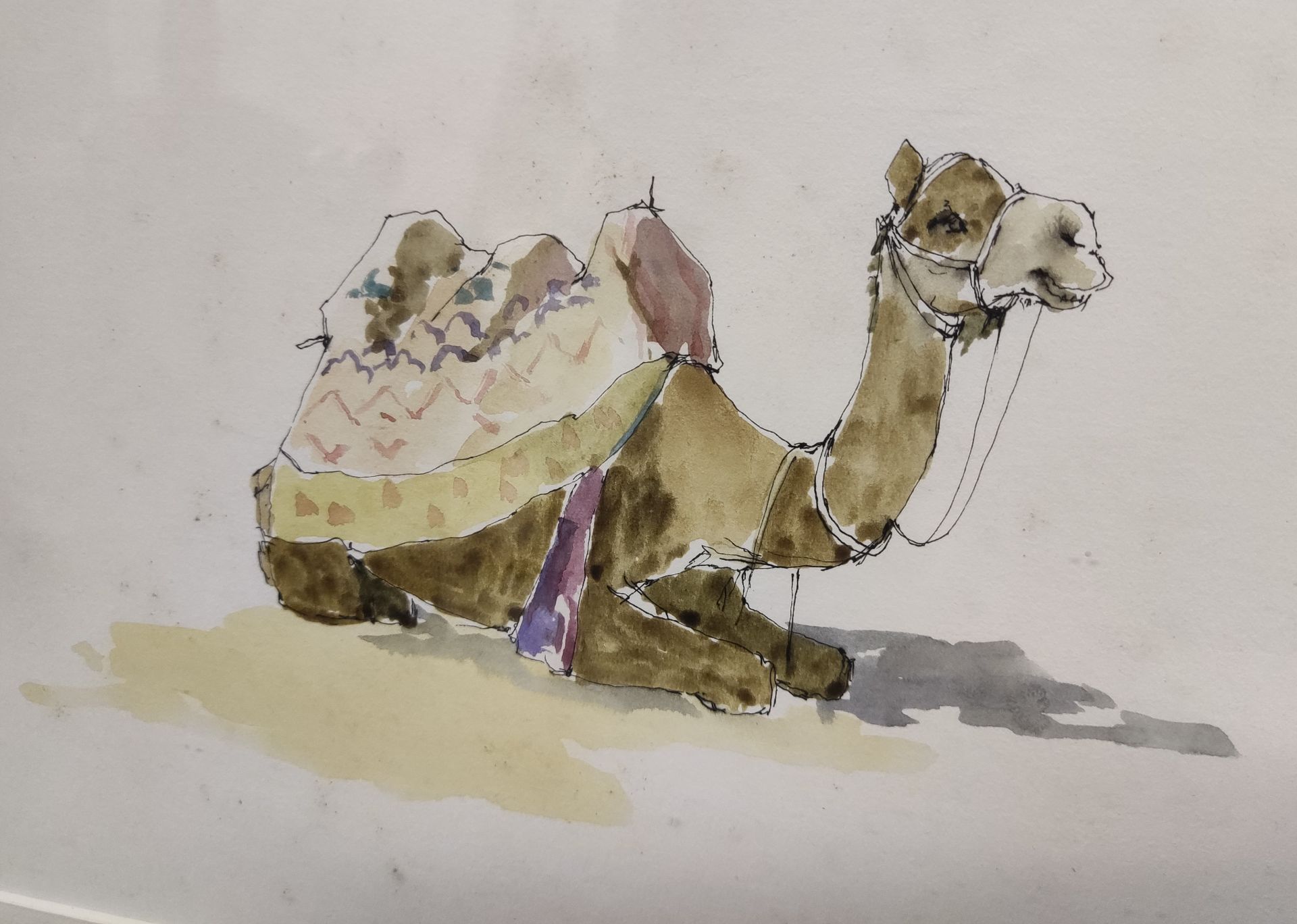 1 x Camel Resting (India) Watercolour by Iola Spafford - Ref: CNT432 - CL845 - Location: - Image 7 of 7