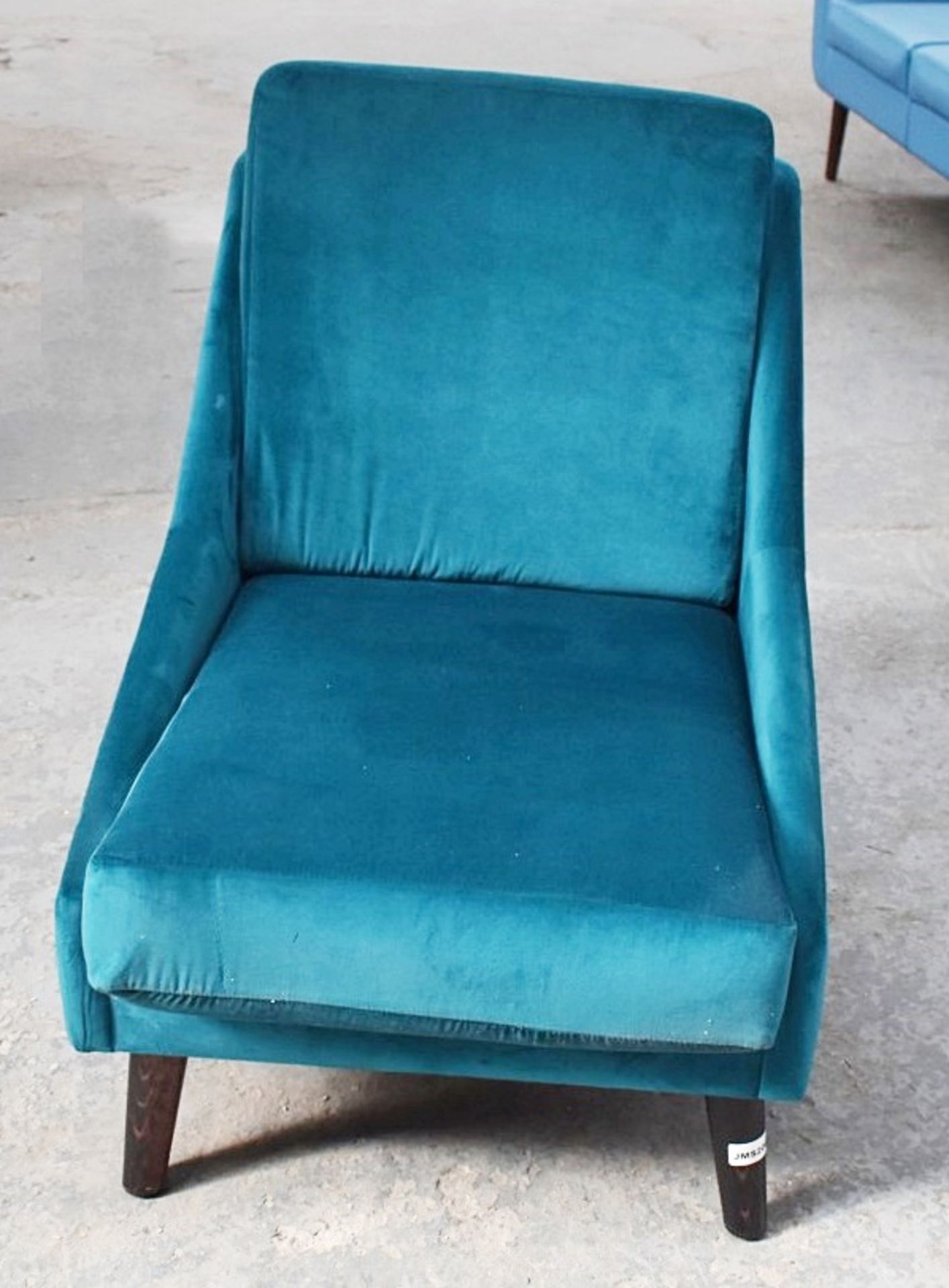 1 x Contemporary Commercial Armchair, Upholstered In A Premium Deep Teal Chenille - Ref: JMS206 - - Image 2 of 6