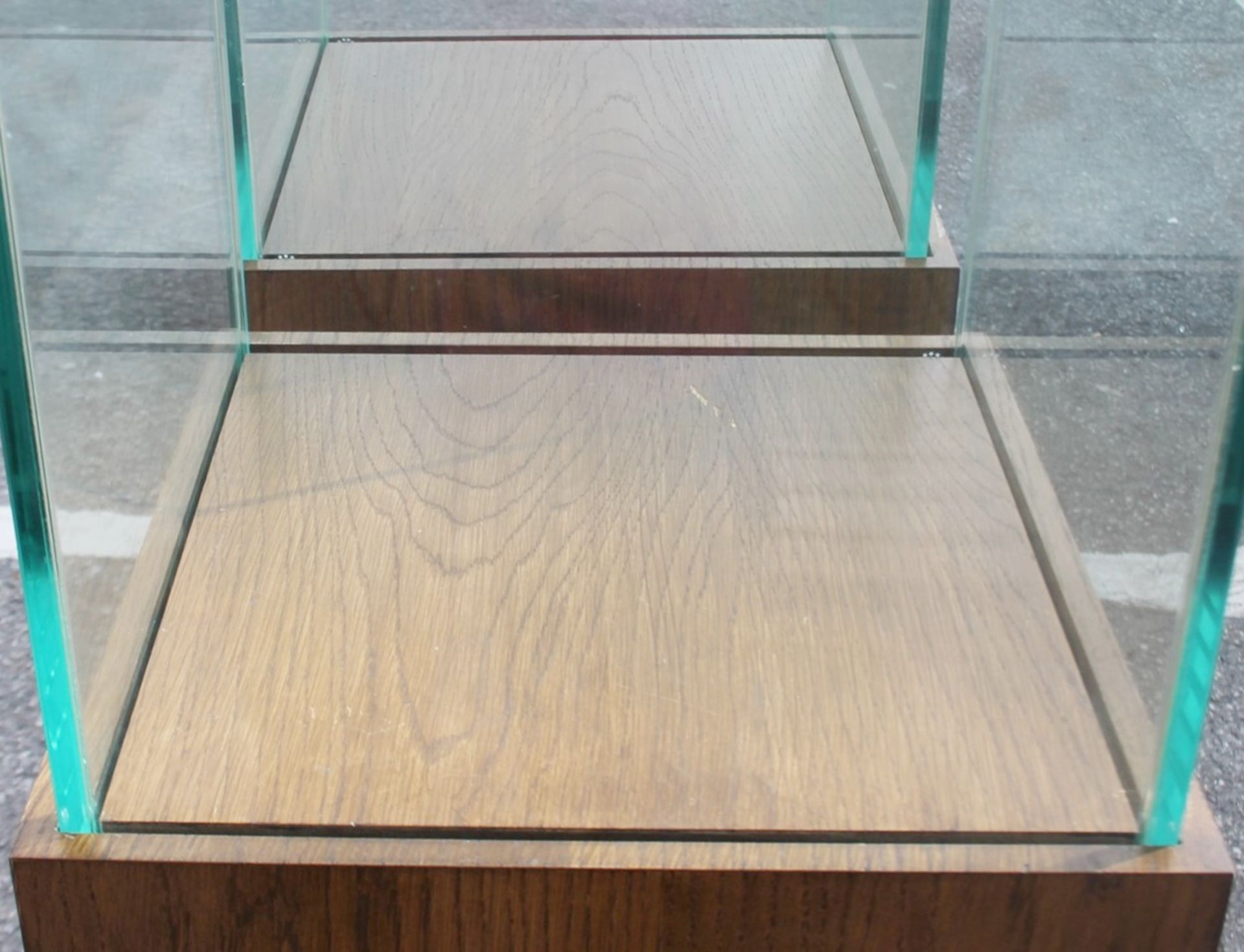 A Pair Of Wooden Plinths With Glass Tops - Recently Removed From A World-renowned London - Image 3 of 5