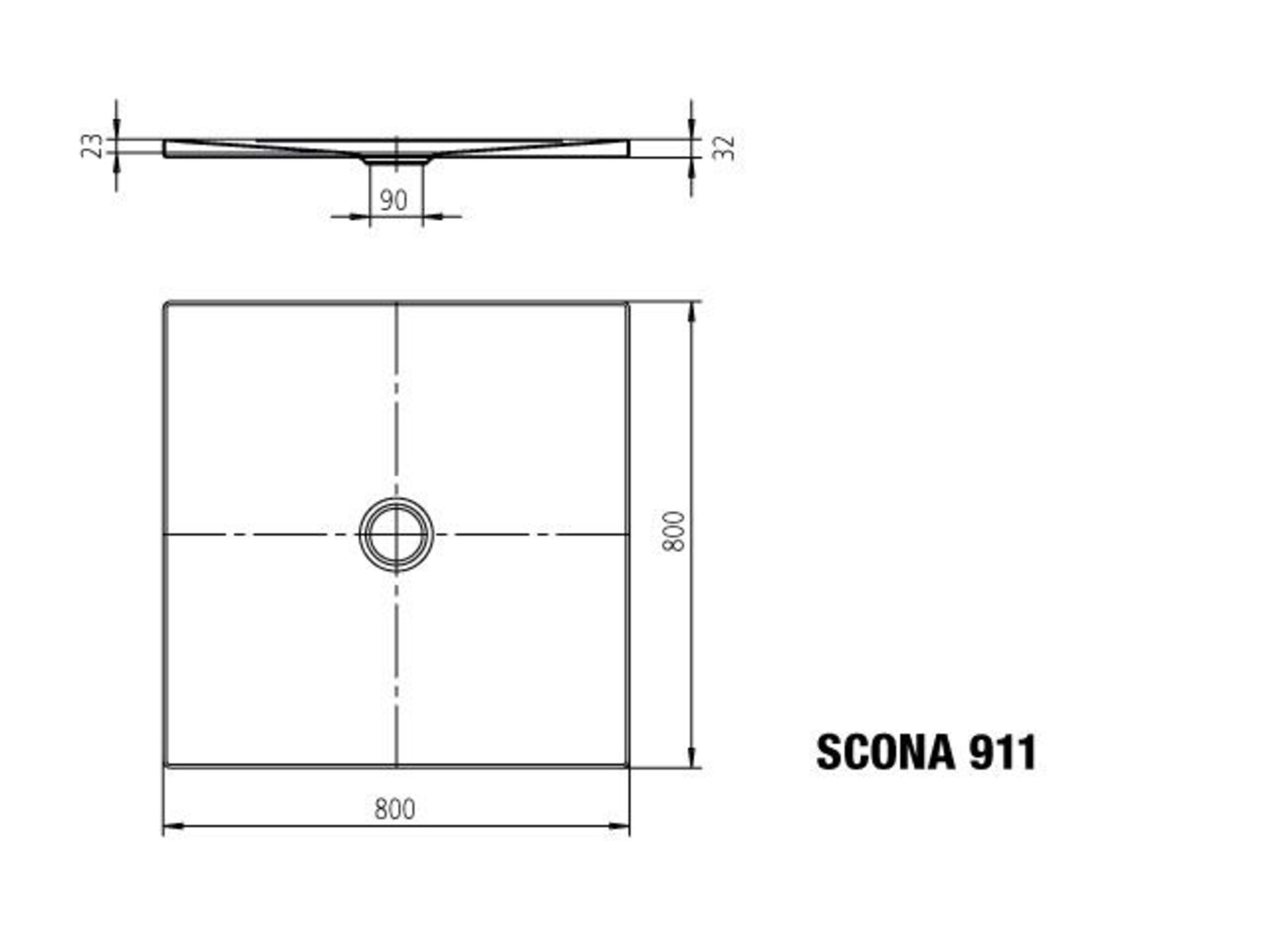 1 x KALDEWEI 'Scona' Steel Enamel Square Shower Tray, In Catania Matt Grey (Mod.911) - Dimensions: - Image 2 of 9