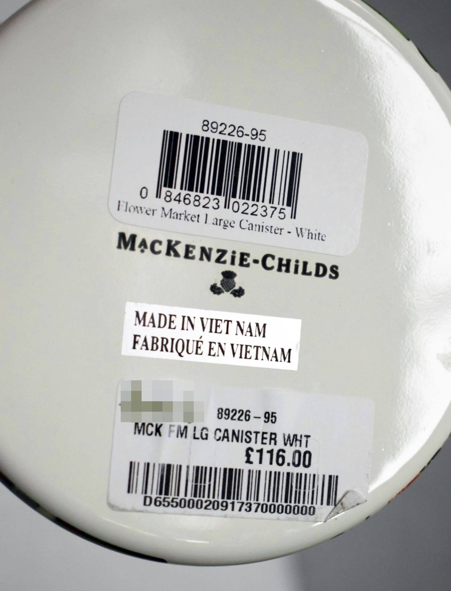 1 x MACKENZIE CHILDS Large Parchment Check Enamel Canister - Original Price £116.00 - Ref: 2091737/ - Image 2 of 4