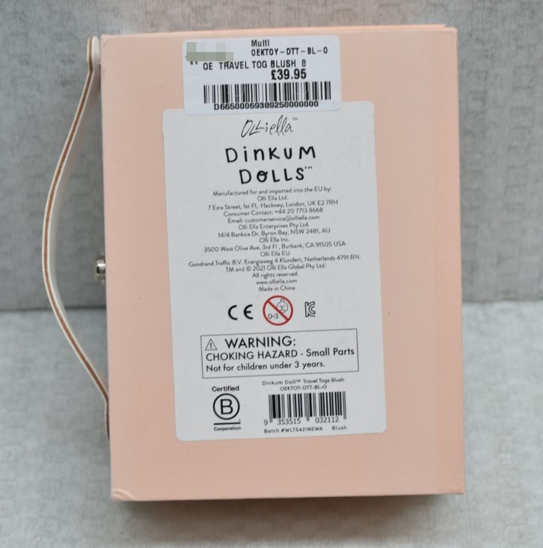 1 x Olli Ella Dinkum Dolls Travel Togs - Colour: Blush - Original Price £39.95 - Unused Boxed - Image 5 of 5