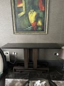 1 x DESIGNER Black Glass and Brass Art Deco Style Side Table
