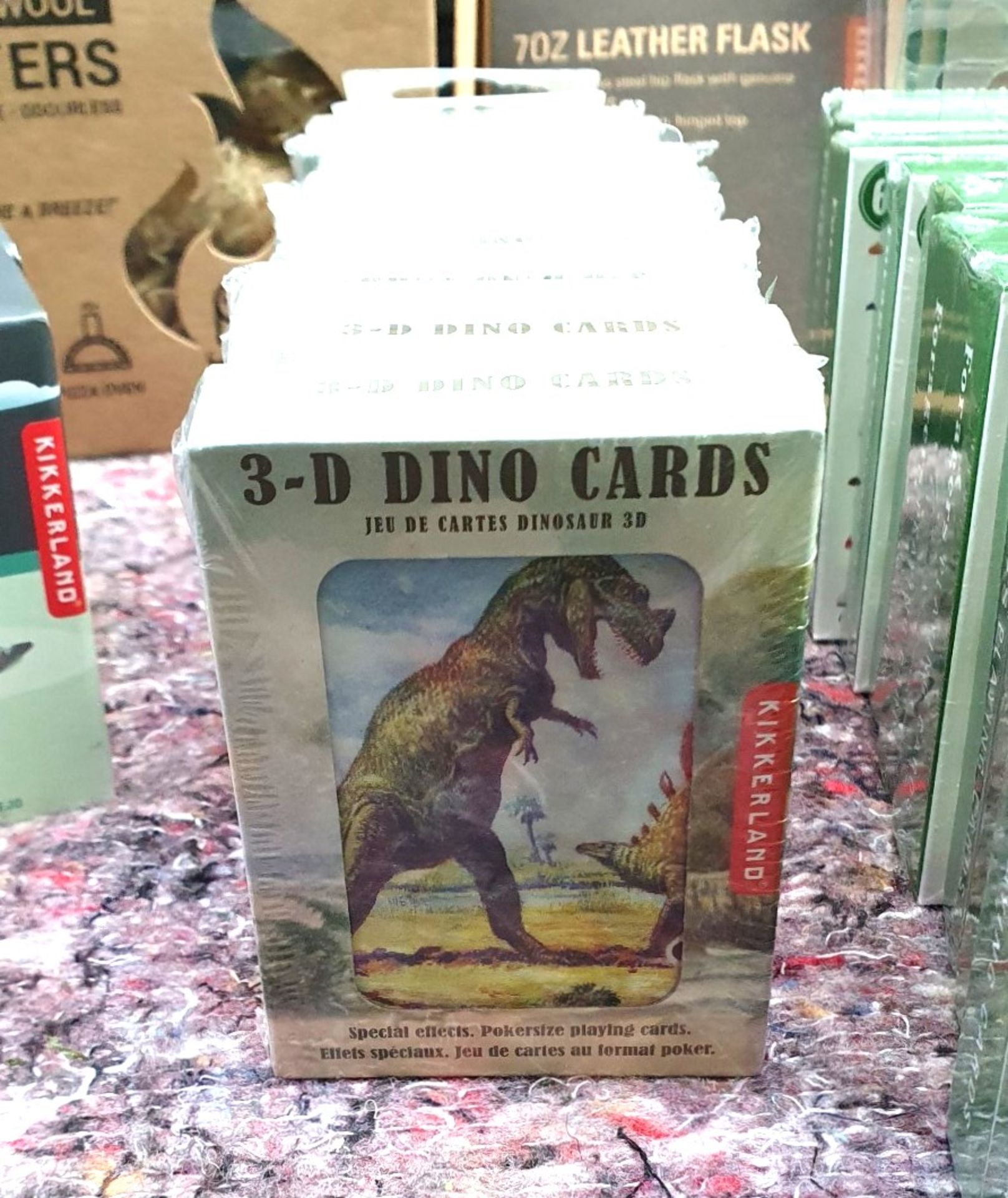 9 x Packs of Kikkerland 3D Dinosaur Playing Cards - New Stock - Ref: TCH231 - CL011 - Location: