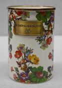 1 x MACKENZIE CHILDS Large Parchment Check Enamel Canister - Original Price £116.00 - Ref: 2091737/