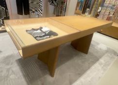 1 x High-end Wooden Shop Retail Display Table - Recently Removed From A World-Renowned London
