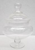 1 x Large Glass Candy Storage Jar With Lid - Ref: CNT772/WH2/C24 - CL845 - NO VAT ON THE HAMMER -