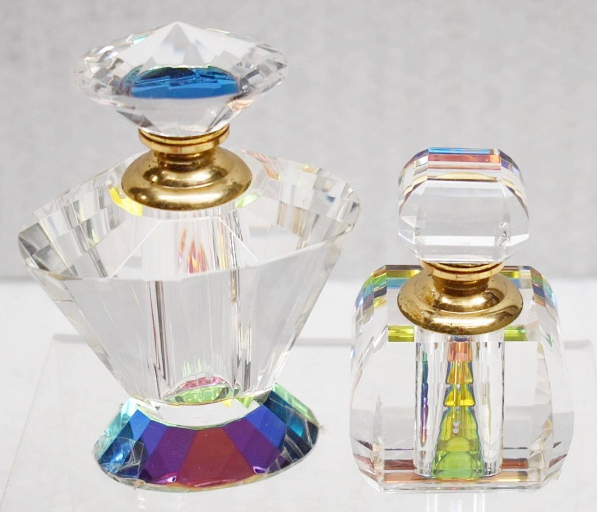 2 x Decorative Cut-class Perfume Bottles - Ref: CNT736+737/WH2/C23 - CL845 - NO VAT ON THE