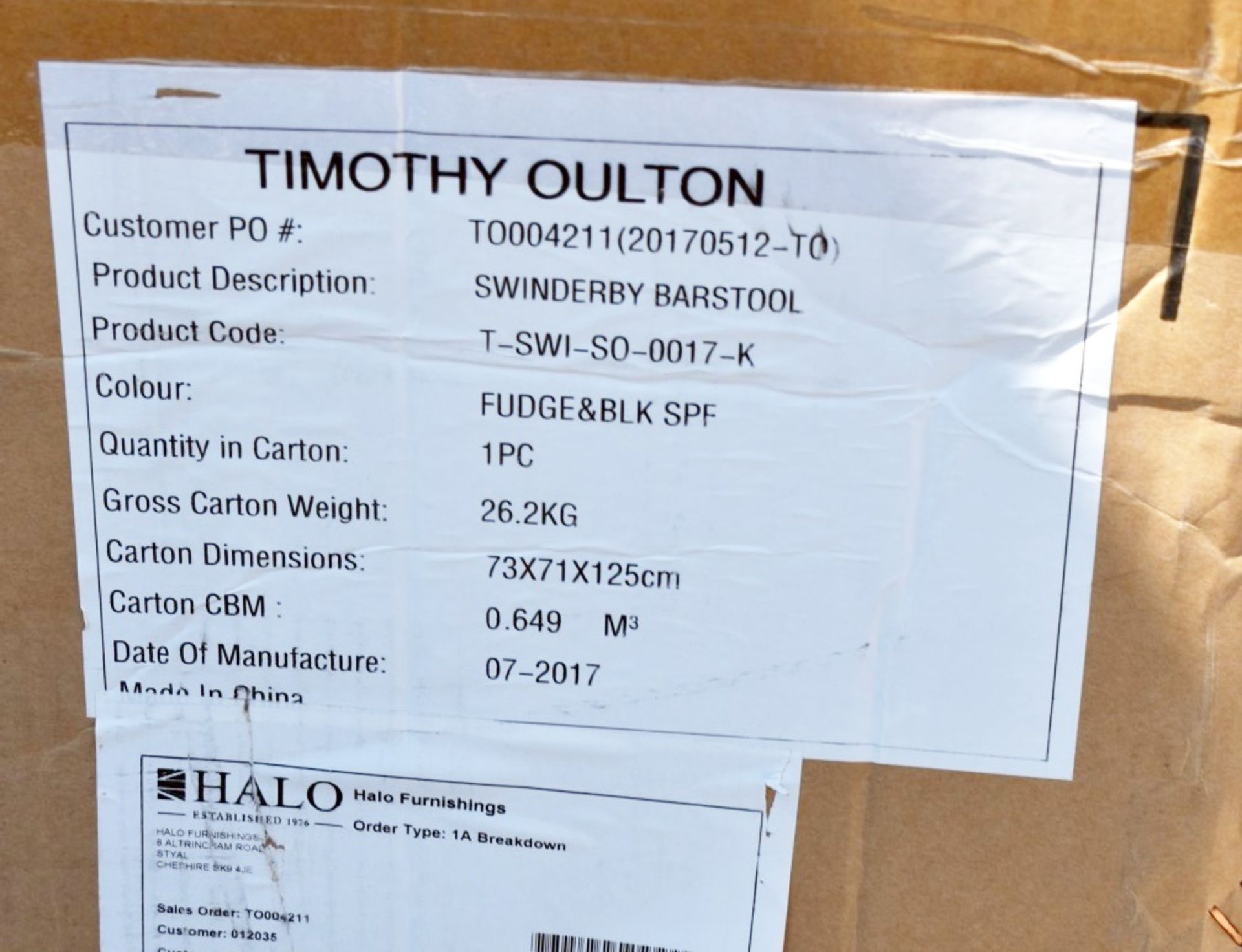 1 x TIMOTHY OULTON 'Swinderby' Luxury Distressed Black Leather Barstool  - Original Price £1,800 - - Image 18 of 18