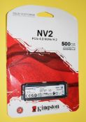 1 x Kingston NV2 500gb PCIe NVMe M.2 SSD Drive - New in Original Packaging / Sealed