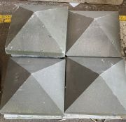 4 X 17" X 17" Concrete Coping Capping Stones - Ref: 70 - CL464 - Location: Liverpool L19