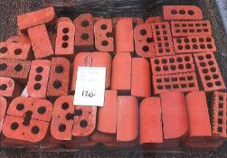 120 X Red Finish Brick Wall Cappings - Ref: 51 - CL464 - Location: Liverpool L19