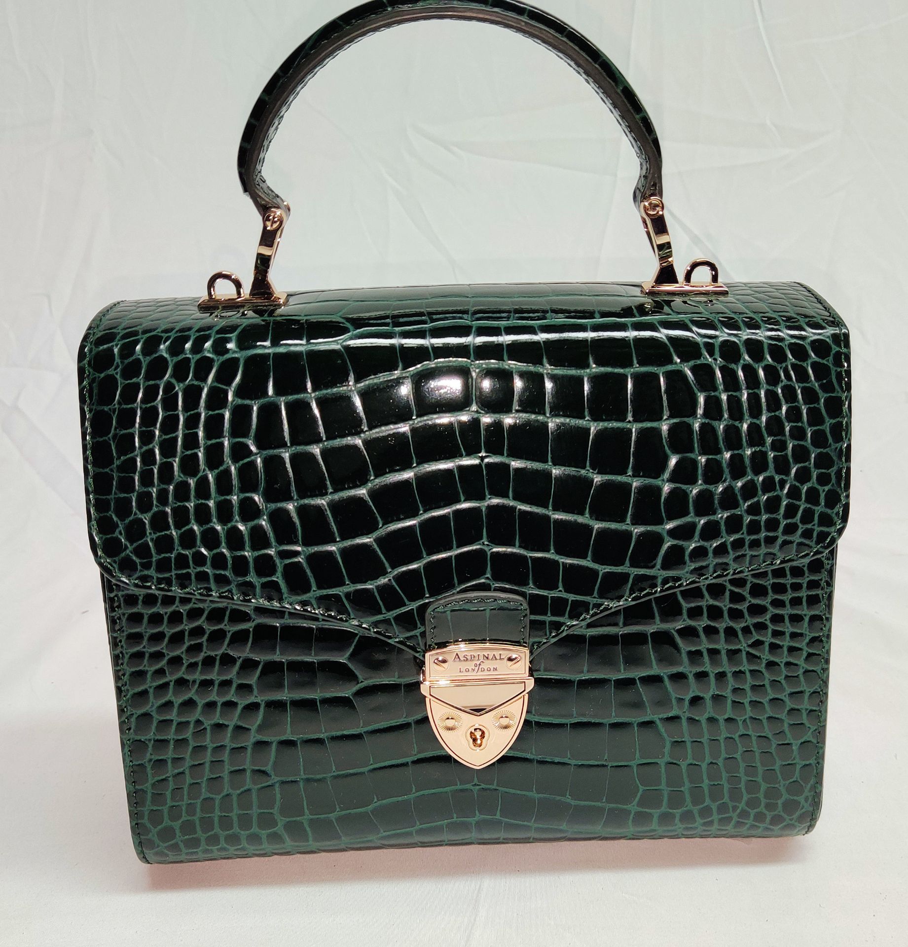 1 x ASPINAL OF LONDON Mayfair Bag - Evergreen Patent Croc - Original RRP £695.00 - Image 4 of 23