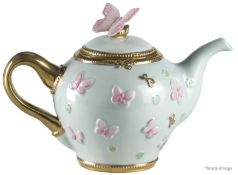 1 x VILLARI Hand-crafted Luxury Italian Porcelain Butterfly Tea Pot - Sealed/Boxed - RRP £365.00
