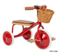 1 x BANWOOD Premium Children's Trike with Wicker Basket in Red - Original Price £149.00