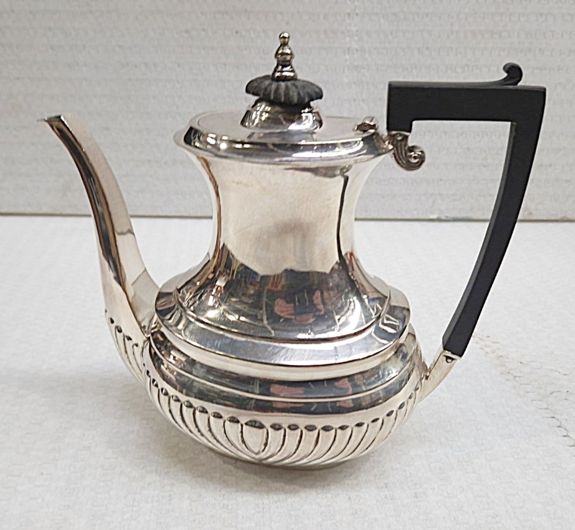 1 x Edwardian Style Silver Plated Tea Pot Set With Creamer and Sugar Pot - Bakelite details - Image 9 of 9
