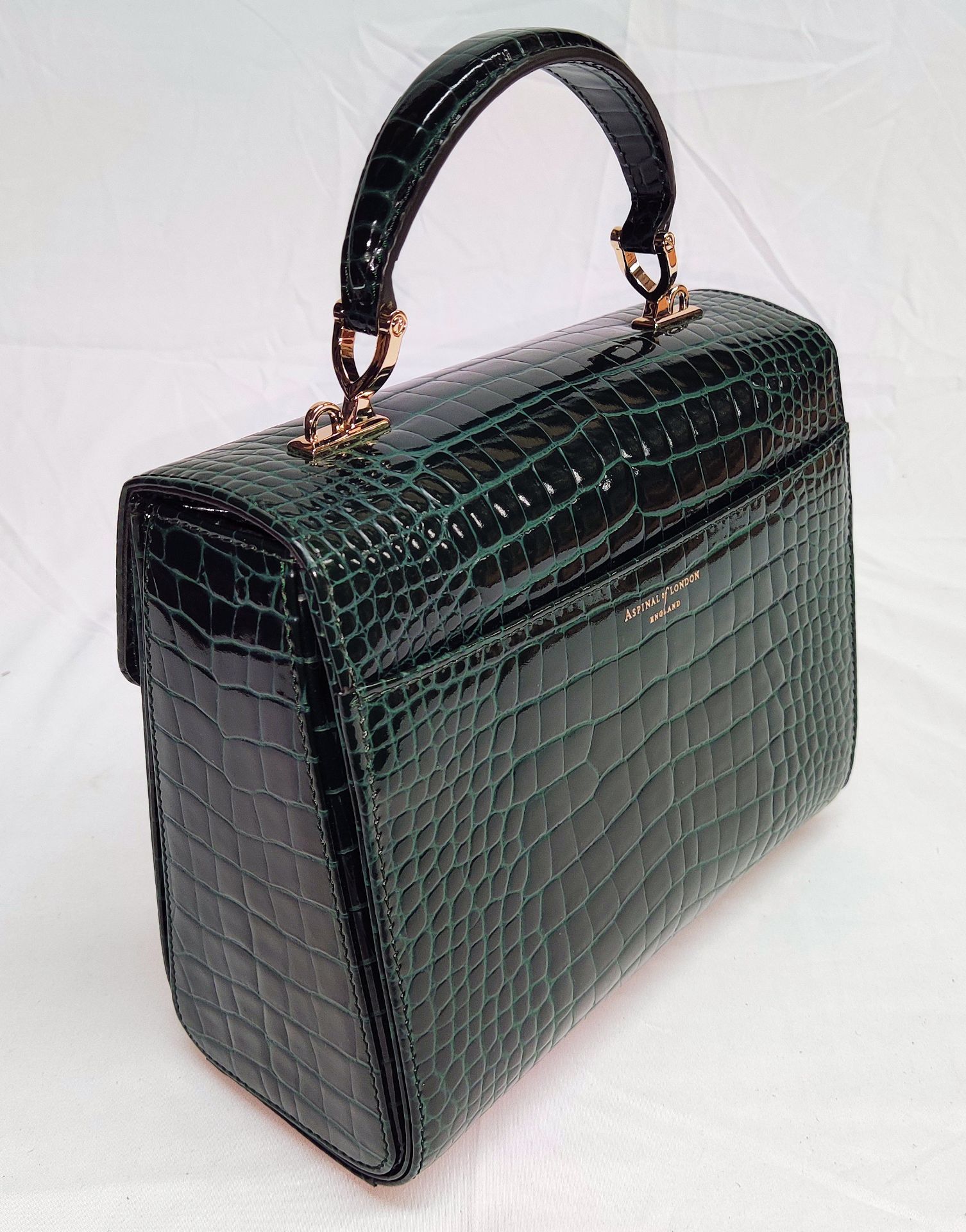 1 x ASPINAL OF LONDON Mayfair Bag - Evergreen Patent Croc - Original RRP £695.00 - Image 6 of 23
