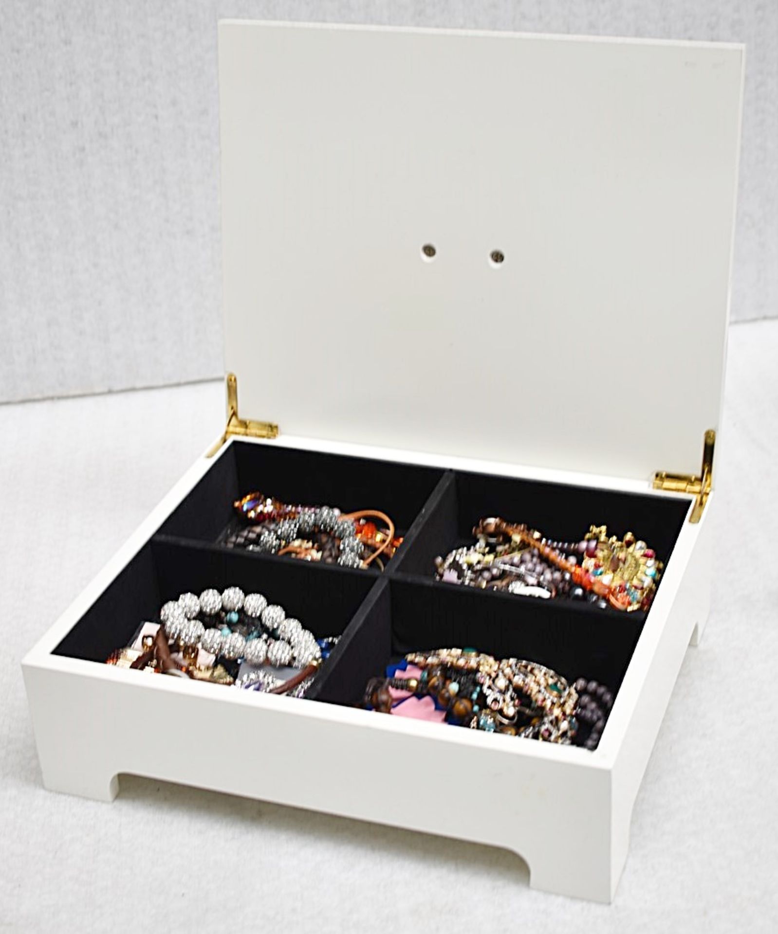 Assortment Of Costume Jewellery in a Designer-style Jewellery Box - Ref: CNT775/WH2/C24 - CL845 - NO