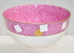 1 x TING WARE Bone China Bowl In Pink & Gold - Made In England - Ref: CNT755/WH2/C23 - CL845 - NO