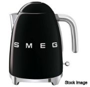 1 x SMEG 50'S Style Kettle In Black - Boxed - Original RRP £149.00