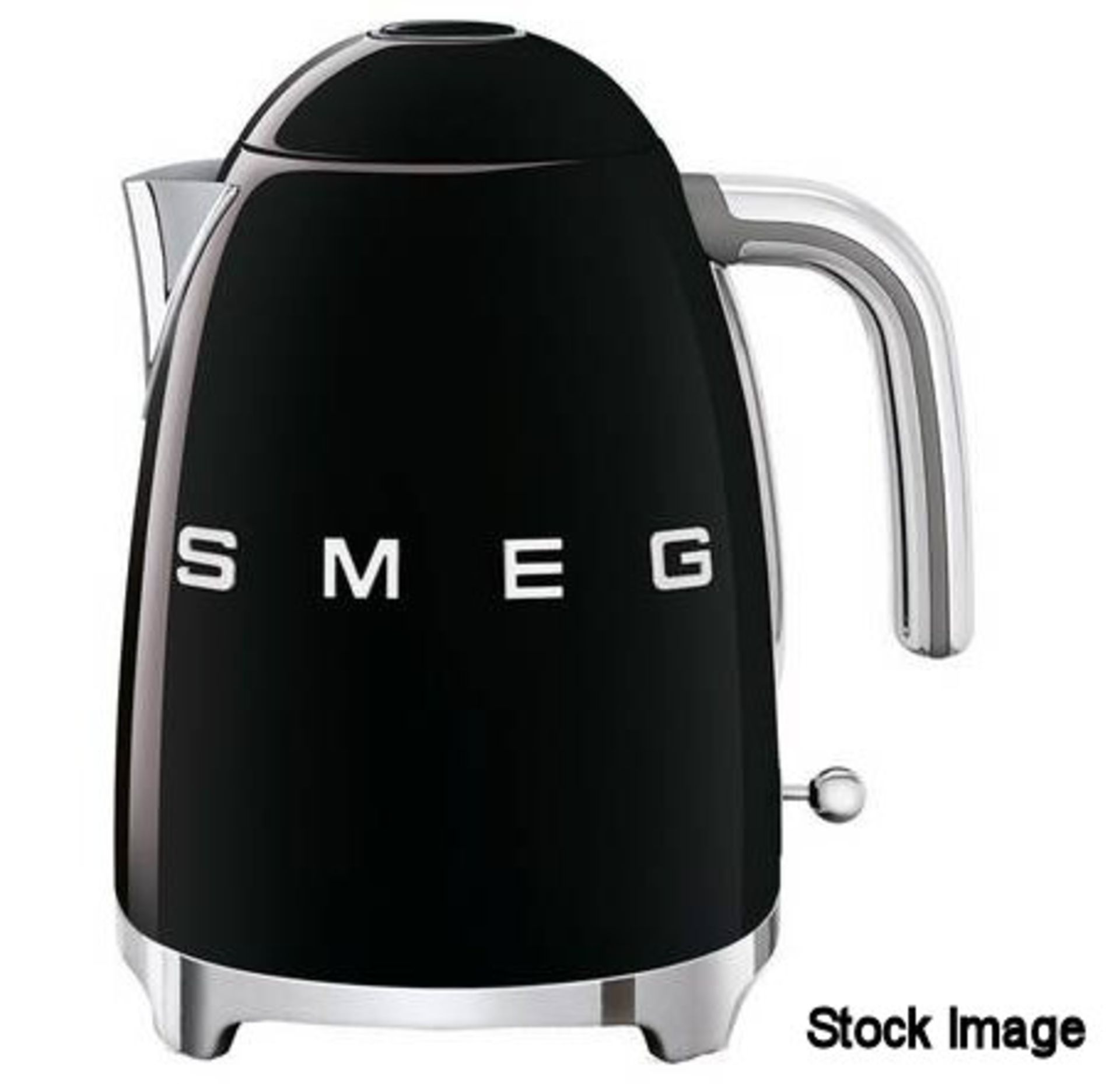 1 x SMEG 50'S Style Kettle In Black - Boxed - Original RRP £149.00