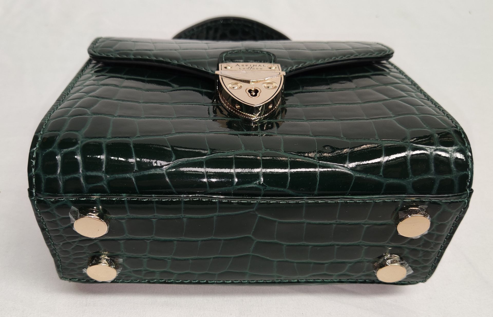 1 x ASPINAL OF LONDON Mayfair Mini Bag - Evergreen Patent Croc - Boxed - Original RRP £495 - Ref: - Image 8 of 21