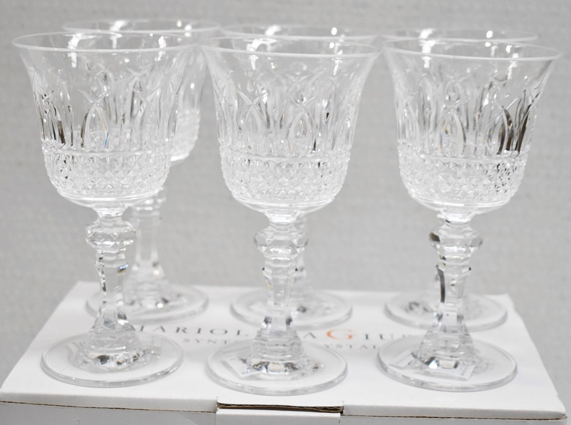Set of 6 x MARIO LUCA GIUSTI 'Italia' Synthetic Clear Crystal Wine Glasses (180ml) - RRP £144.00 - Image 6 of 8