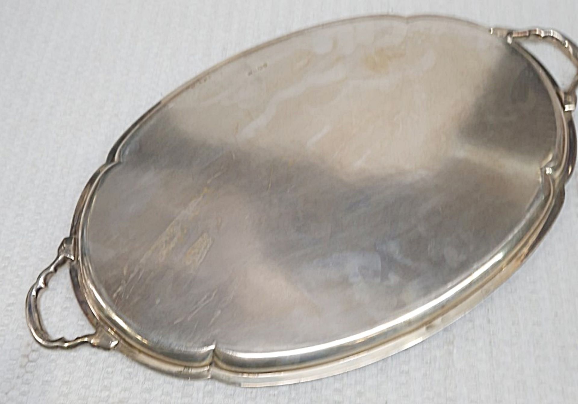 1 x FRANK COBB Silver Shaped Oval Tray with Handles & Vintage Rosenthal Mocha-Demitasse 50cm - Image 3 of 6