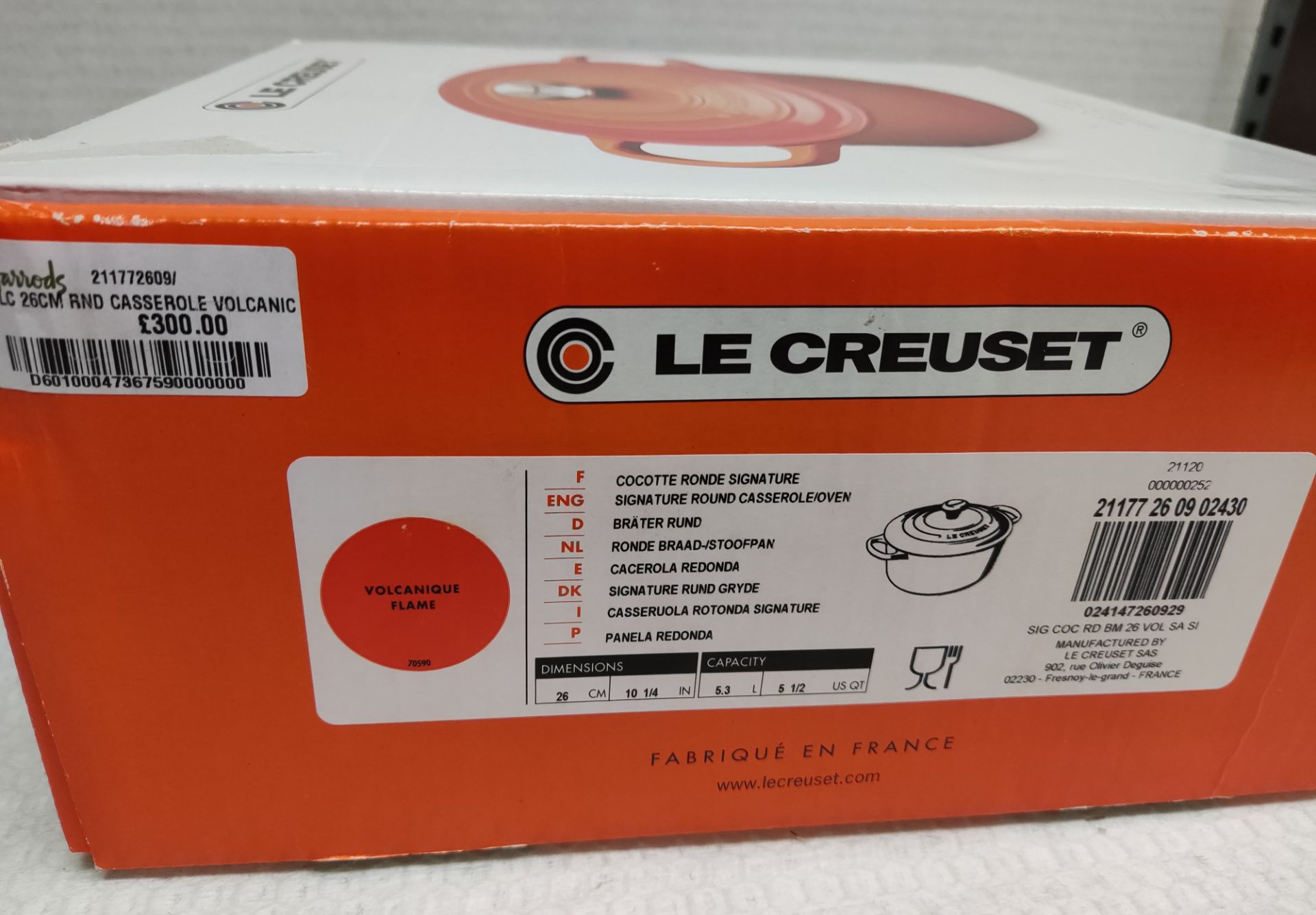 1 x LE CREUSET Signature Cast Iron 26Cm Round Casserole - Volcanic - Boxed - Original RRP £250 - - Image 12 of 12