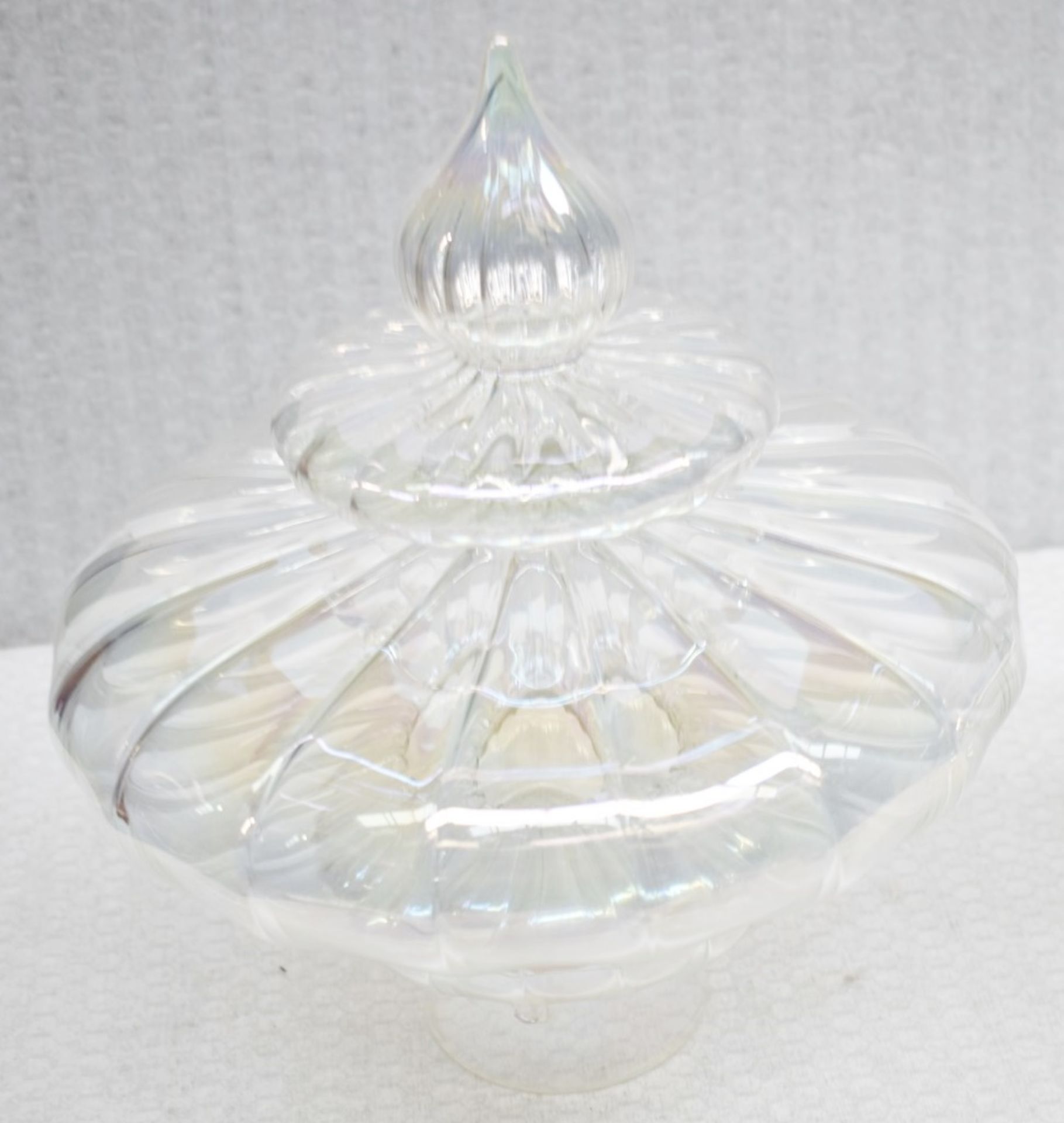 1 x HEATHFIELD & CO Luxury 'Basilca' Triple Pendant Light In Polished Nickel, With Fluted Artisan - Image 7 of 11