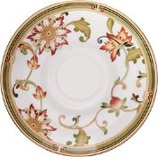 1 x WEDGWOOD 'Oberon Leigh Flora' Fine Bone China Gold Rimmed Tea Saucer / Trinket Dish - Unboxed