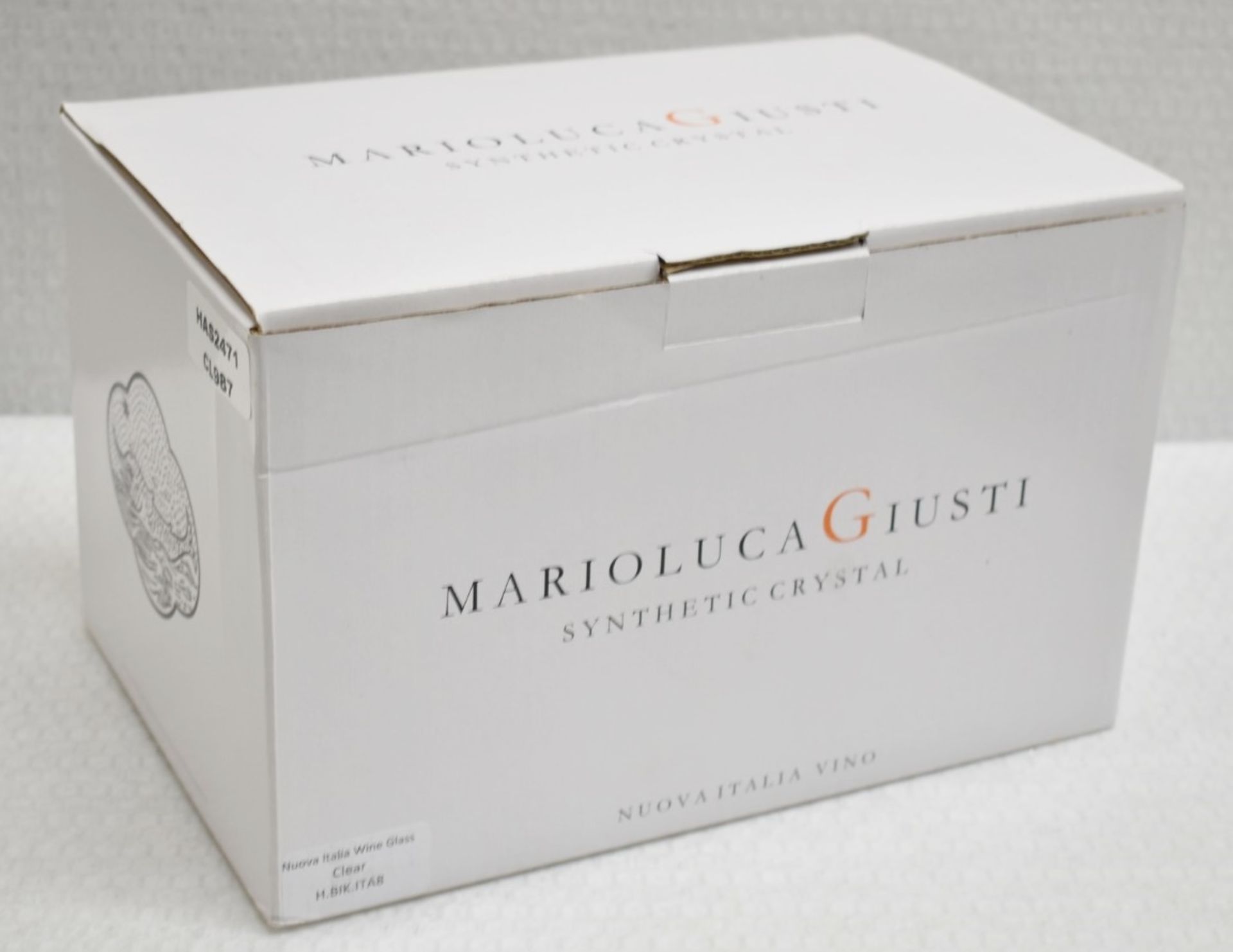 Set of 6 x MARIO LUCA GIUSTI 'Italia' Synthetic Clear Crystal Wine Glasses (180ml) - Original - Image 8 of 8