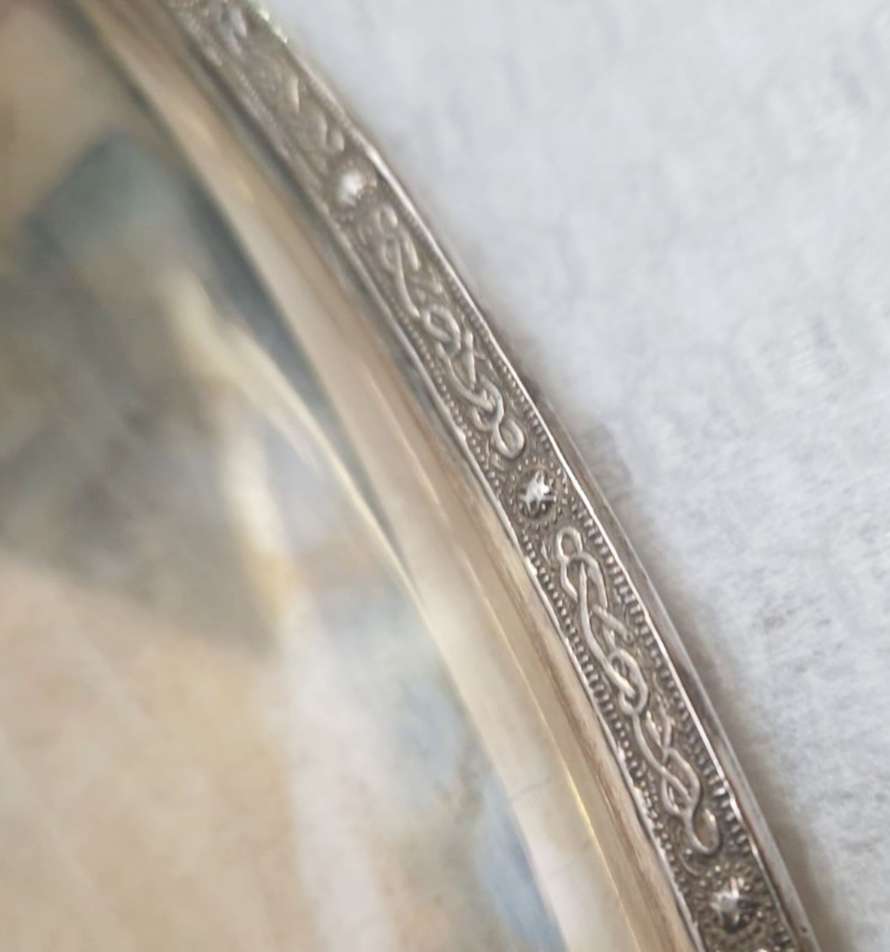 1 x FRANK COBB Silver Shaped Oval Tray with Handles & Vintage Rosenthal Mocha-Demitasse 50cm - Image 2 of 6