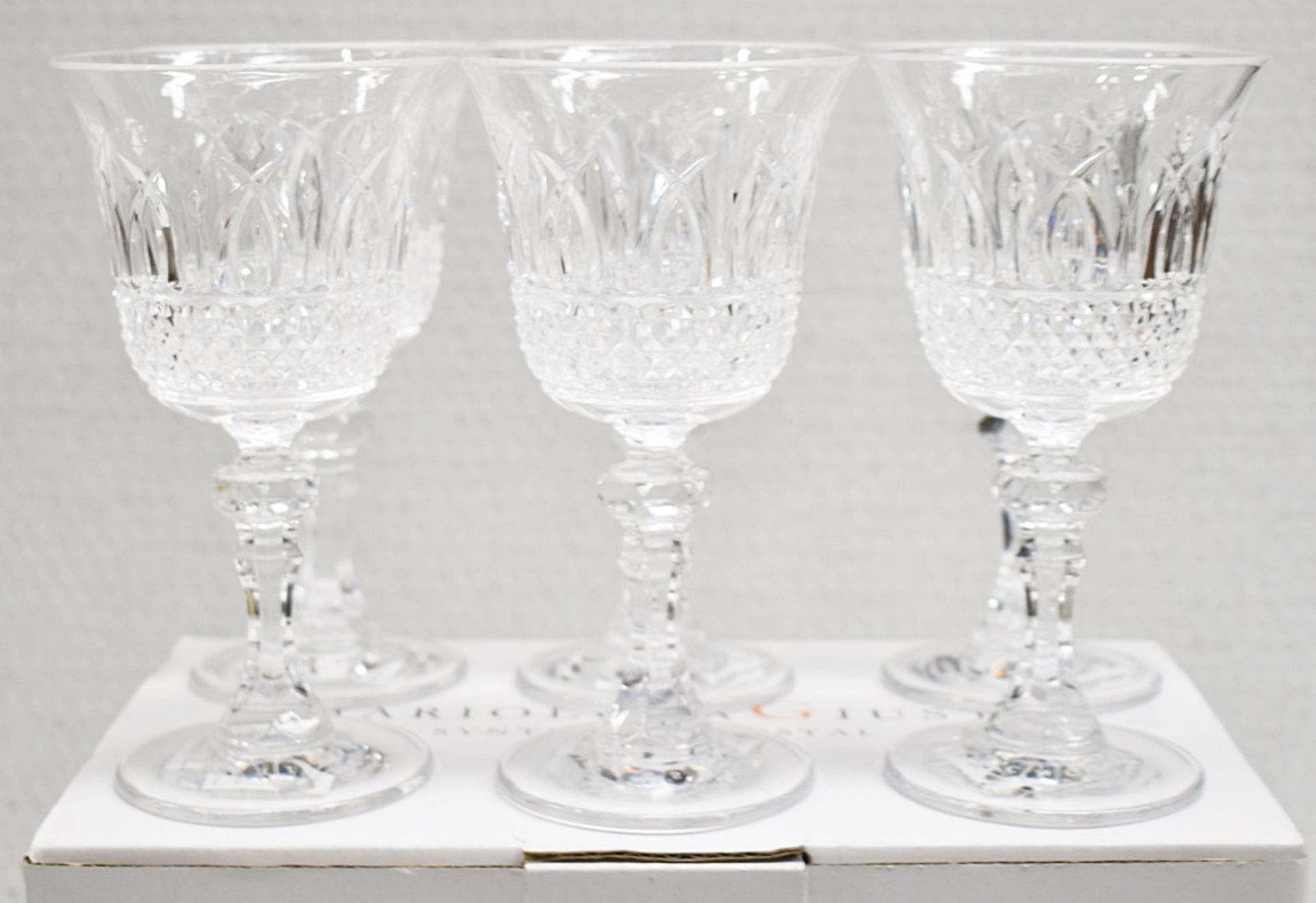 Set of 6 x MARIO LUCA GIUSTI 'Italia' Synthetic Clear Crystal Wine Glasses (180ml) - Original - Image 5 of 8