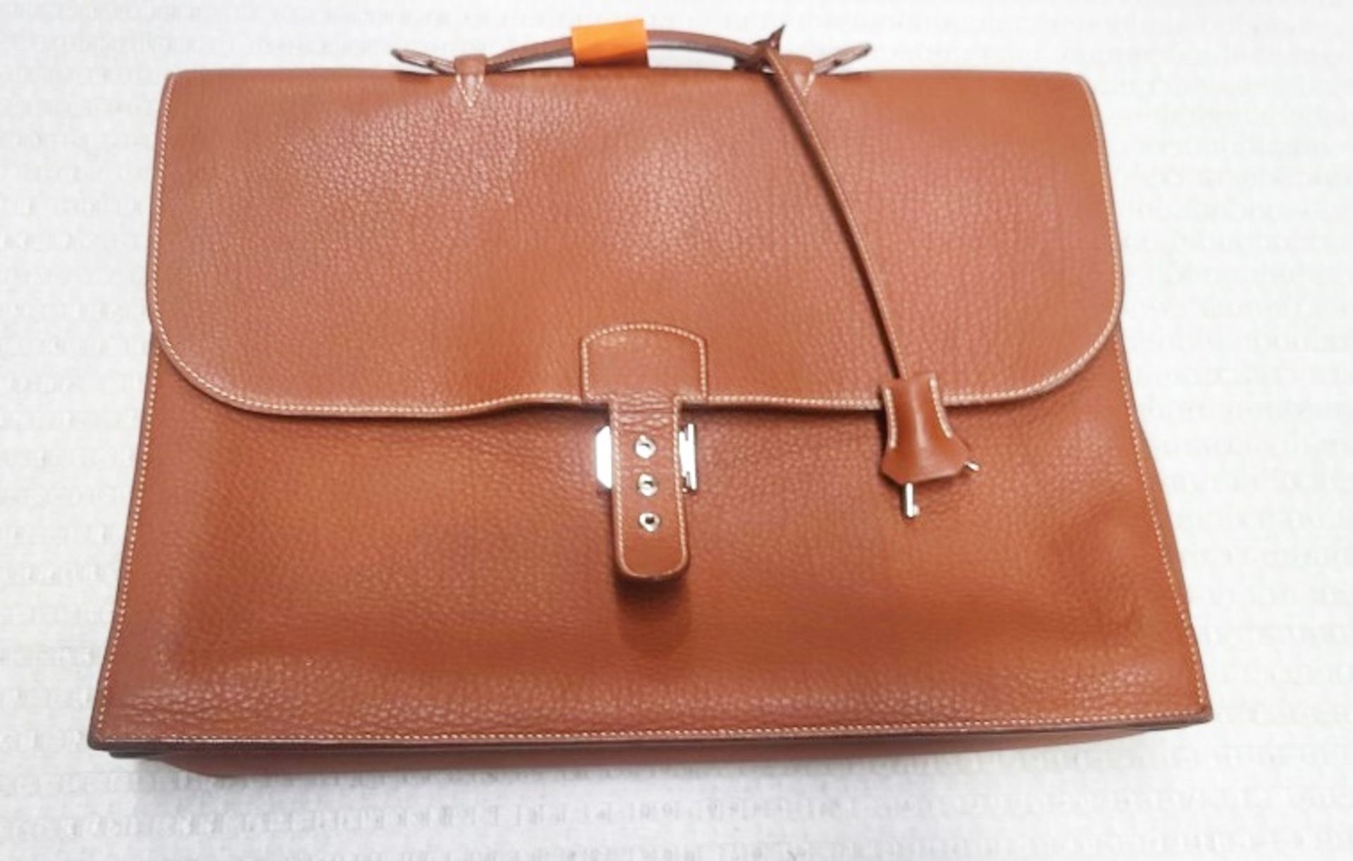 1 x HERMES 'Sac A Depeches' Briefcase in Galop d'Hermès Brown Leather & Palladium Latch-RRP £5,760 - Image 10 of 14