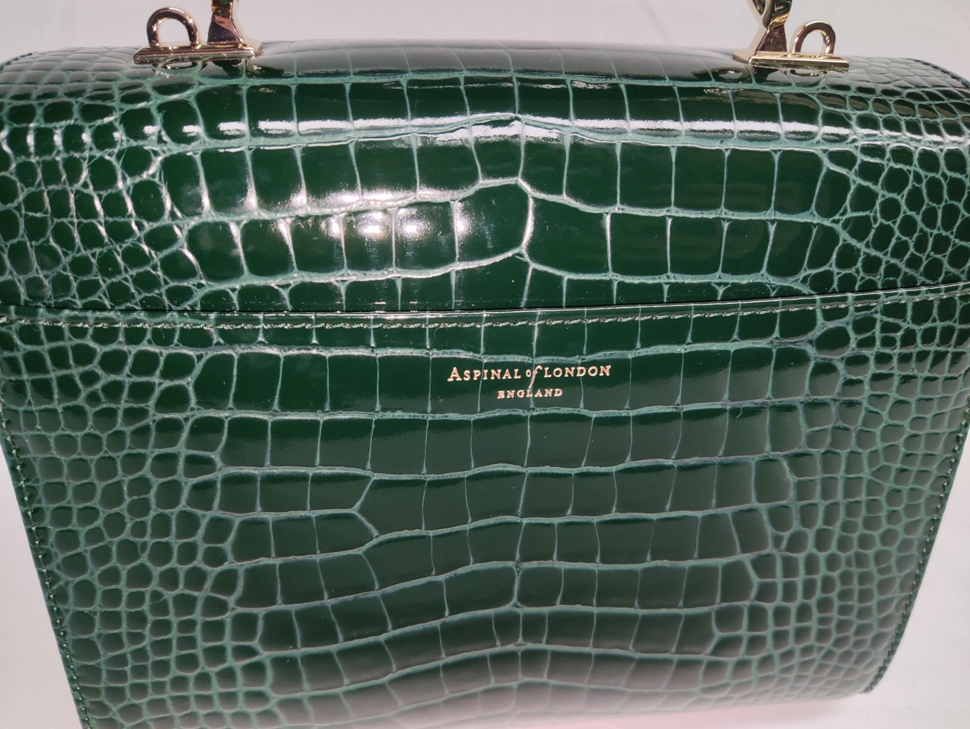 1 x ASPINAL OF LONDON Mayfair Bag - Evergreen Patent Croc - Original RRP £695.00 - Image 7 of 23