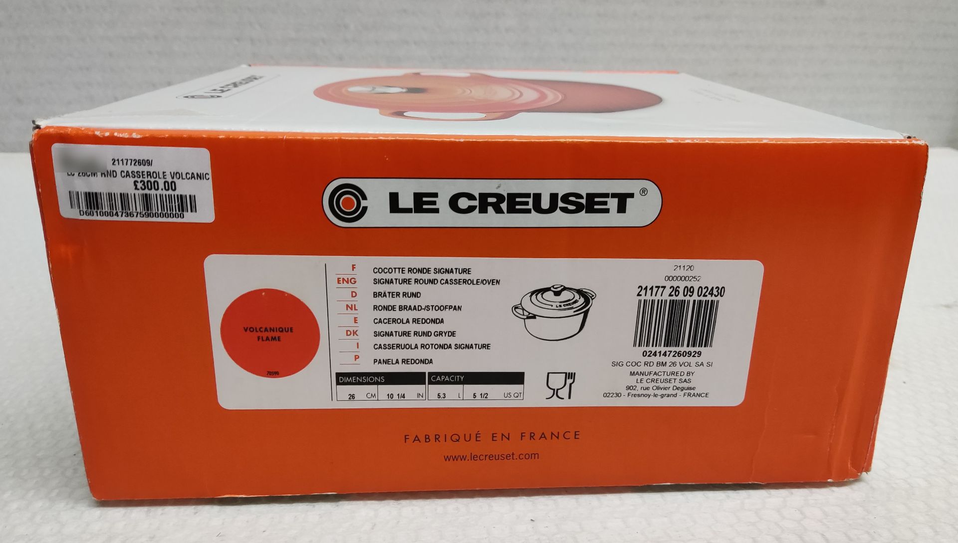 1 x LE CREUSET Signature Cast Iron 26Cm Round Casserole - Volcanic - Boxed - Original RRP £250 - - Image 4 of 12